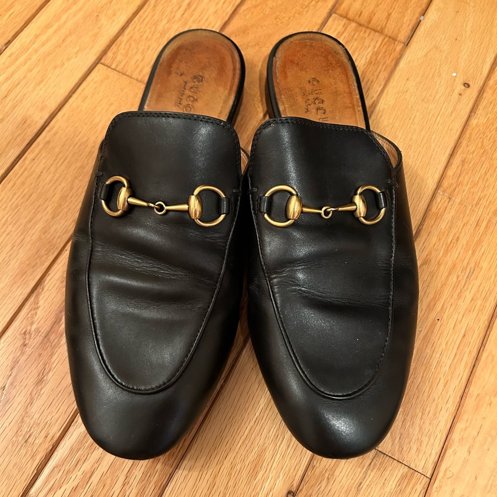 Gucci Princetown Leather Slides - Authentic